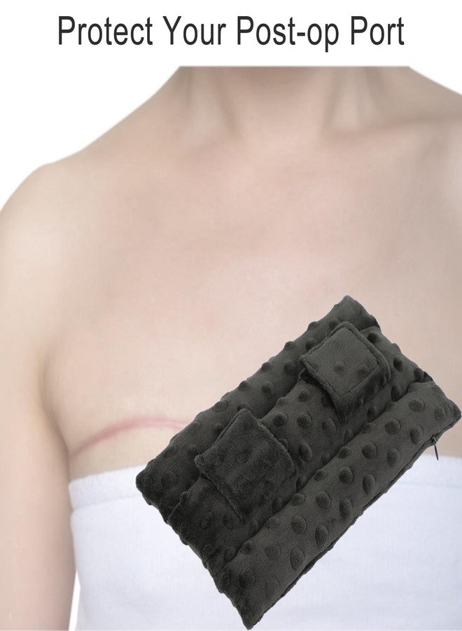 BNRendles Chemo Port Pillows for Patients Seatbelt, Chemo Port Protector Pacemaker Seat Belt Cushion, Chemotherapy Must Haves Chemo Gifts Men Women Cancer, Minky Dot Black - Image 2