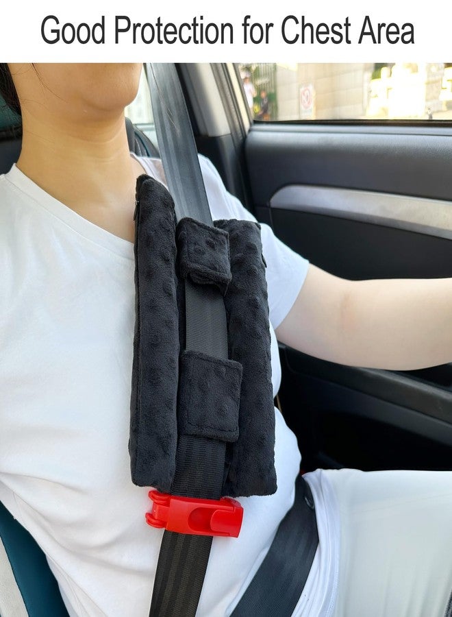 BNRendles Chemo Port Pillows for Patients Seatbelt, Chemo Port Protector Pacemaker Seat Belt Cushion, Chemotherapy Must Haves Chemo Gifts Men Women Cancer, Minky Dot Black - Image 5