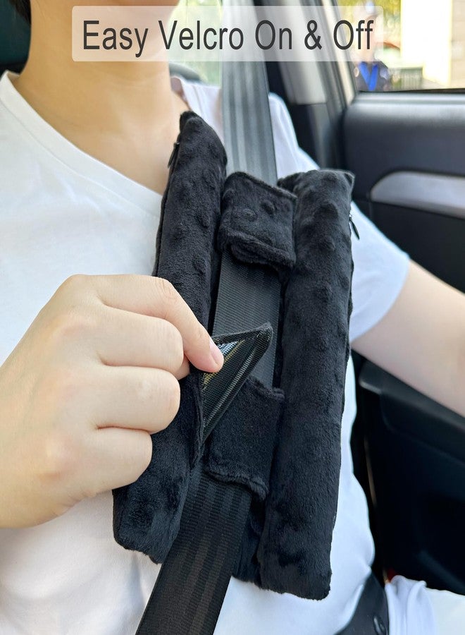 BNRendles Chemo Port Pillows for Patients Seatbelt, Chemo Port Protector Pacemaker Seat Belt Cushion, Chemotherapy Must Haves Chemo Gifts Men Women Cancer, Minky Dot Black - Image 3