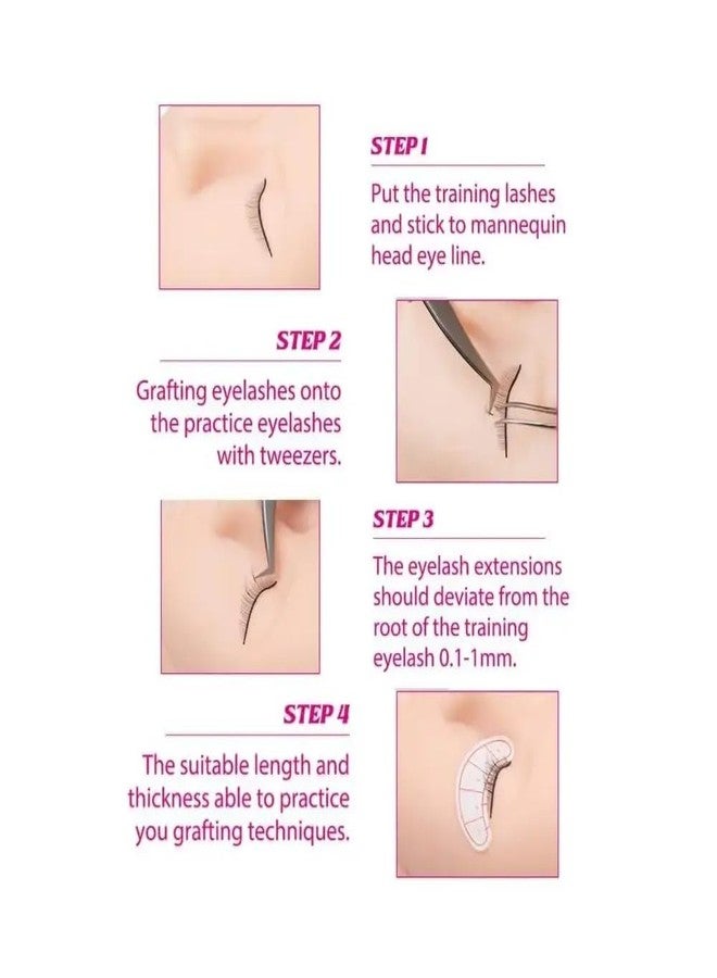 Savni Self-Adhesive Practice False Eyelashes, 5 Pairs, Natural Looking, Training Extension Set - Image 3