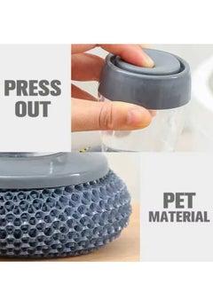 BLUE CORAL Stainless Steel Pan Sponge Portable Kitchen Soap Dispensing Utensils Dishwashing Scrubber Brush Dishwasher Cleaning Brush (1-Pack)  - Image 3
