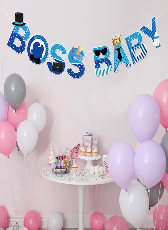 INNORU Boss Boy Banner, Gender Reveal Party Decorations, 1st Birthday Party Banner Colorful Baby Boy Bday Party Backdrop Decor Supplies, Boy Birthday Gifts - Image 4