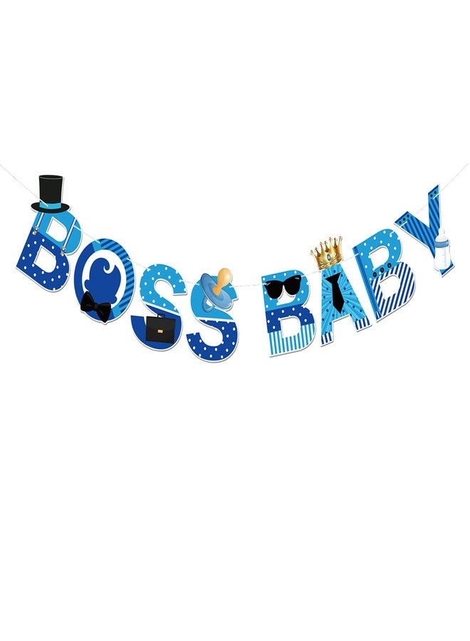 INNORU Boss Boy Banner, Gender Reveal Party Decorations, 1st Birthday Party Banner Colorful Baby Boy Bday Party Backdrop Decor Supplies, Boy Birthday Gifts - Image 1