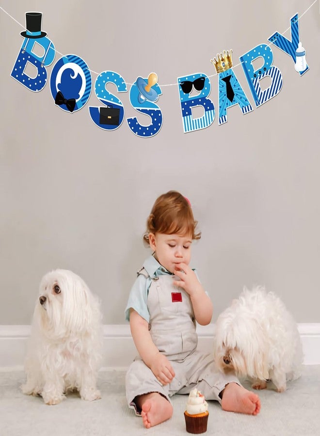 INNORU Boss Boy Banner, Gender Reveal Party Decorations, 1st Birthday Party Banner Colorful Baby Boy Bday Party Backdrop Decor Supplies, Boy Birthday Gifts - Image 3