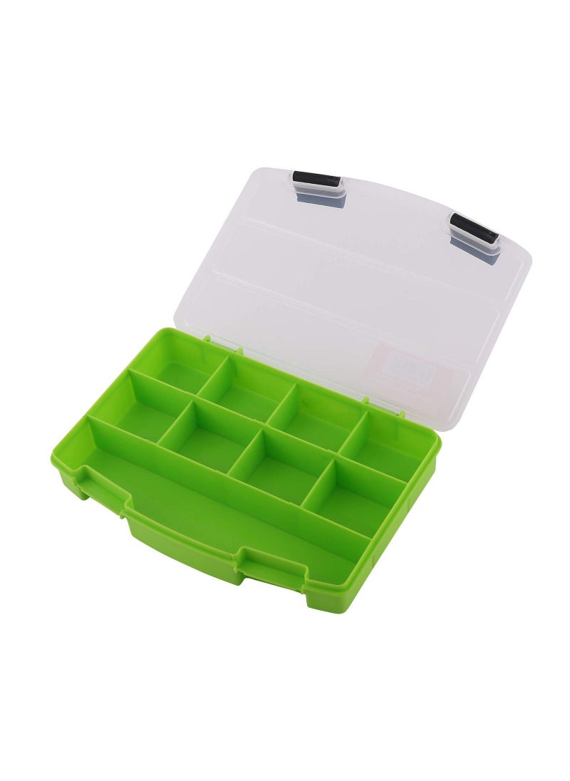 erorex 9 Compartment Storage Organiser Green Layer Stack and Carry Box  - Image 2