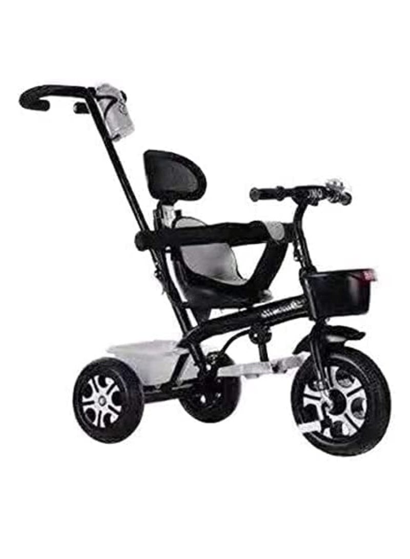 Color Black Pushing Tricycle Baby Trike with Pushing Handle kids Tricycle with Basket and Storage Box Toddler Tricycle with Footrest and Seat Belt for 1To 6 Years Old  - Image 3