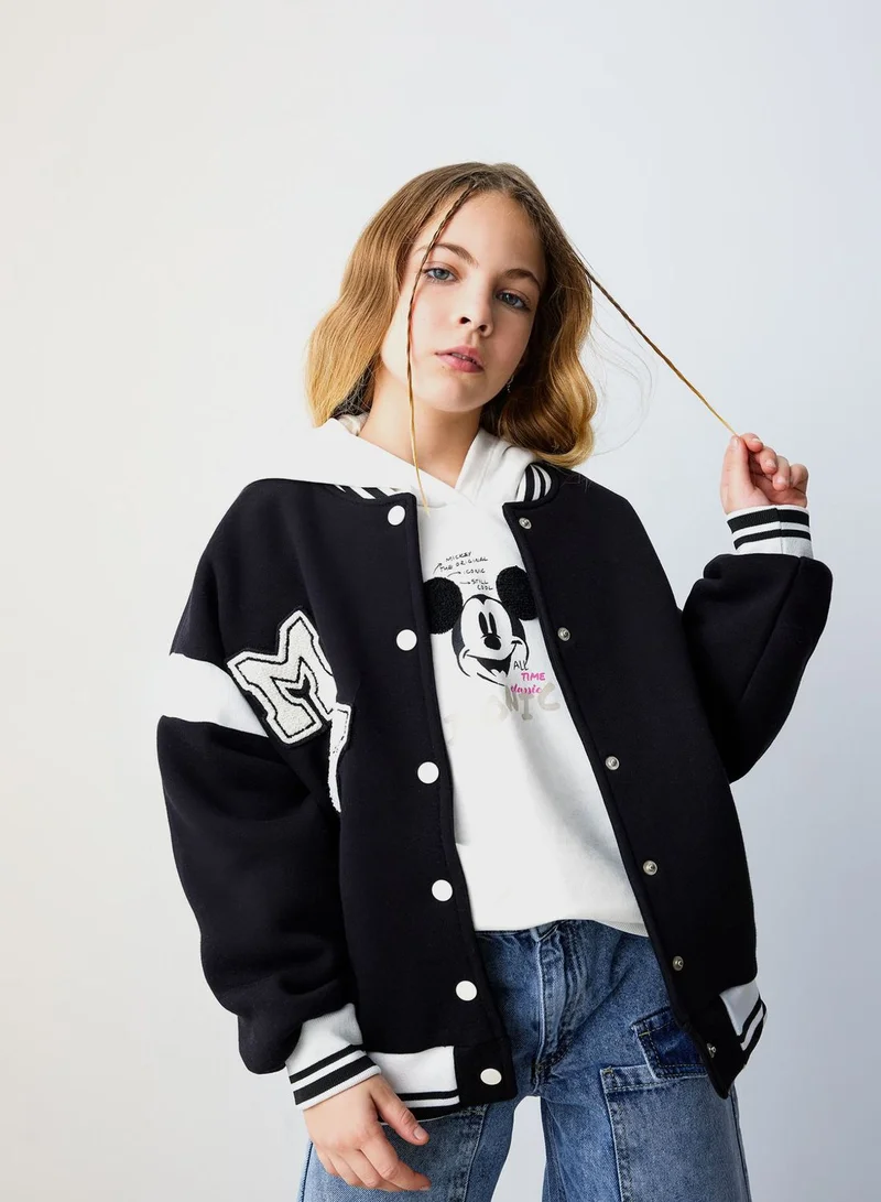 DeFacto Girl Crew Neck Thick Soft Lined Cardigan