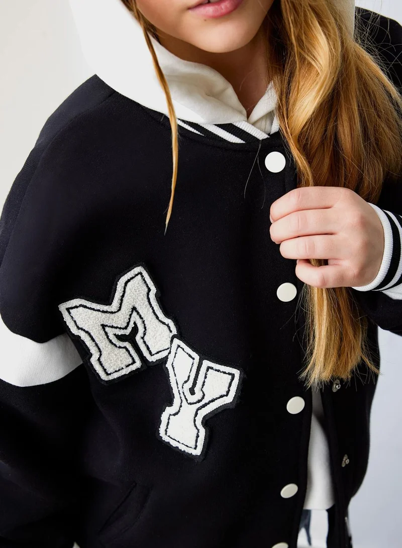 DeFacto Girl Crew Neck Thick Soft Lined Cardigan