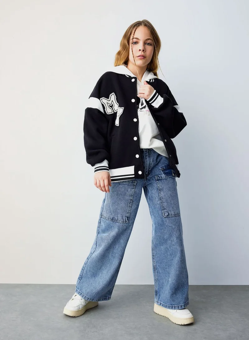 DeFacto Girl Crew Neck Thick Soft Lined Cardigan