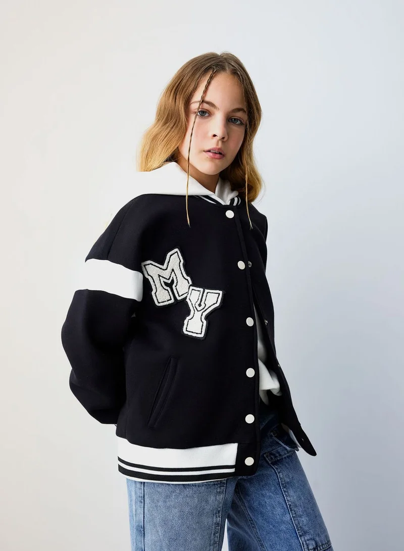 DeFacto Girl Crew Neck Thick Soft Lined Cardigan