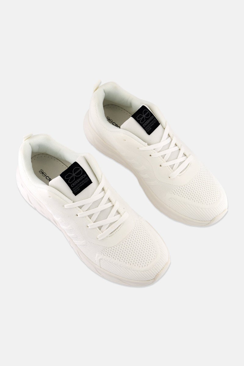 CROSSHATCH أحذية تدريب للرجال من لينارت، مزودة بأربطة، بيضاء - Image 4