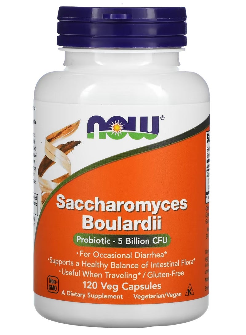 now Saccharomyces Boulardii, 5 Billion CFU, 120 Veg Capsules - Image 1