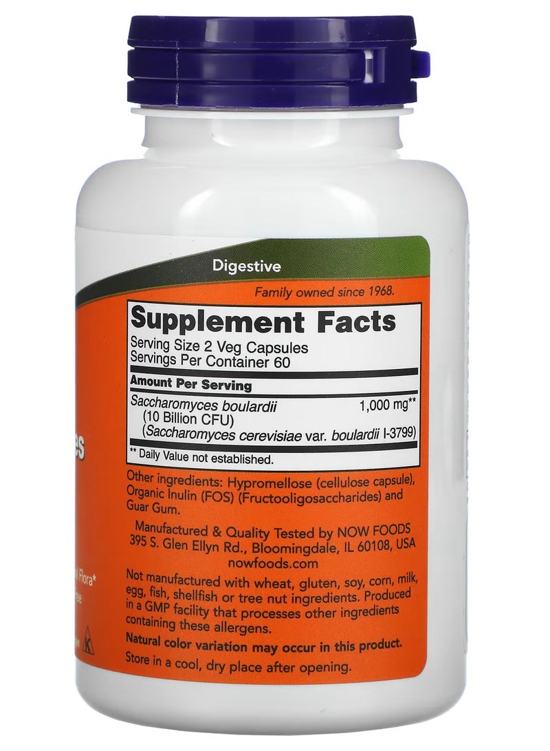 now Saccharomyces Boulardii, 5 Billion CFU, 120 Veg Capsules - Image 2