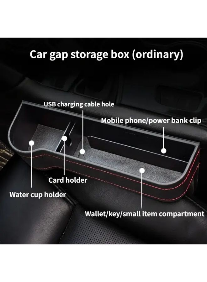 2PCS Car Seat Gap Organizer Storage Box With Cup Holder For Driver And Passenger - Image 2