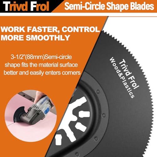 Trivd Frol 121 Pack Oscillating Saw Blades, Titanium Oscillating Tool Blades with Sandpaper, Multitool Blades for Wood Metal Plastics Cutting, Multi Tool Blades Kits Fit Bosch Dewalt Ryobi Milwaukee - Image 5