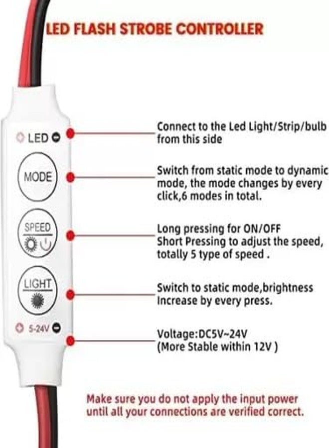 StrawHat 6 Mode & 5 Speed LED Strip Light Flasher Blinker Strip Controller (4) - Image 2