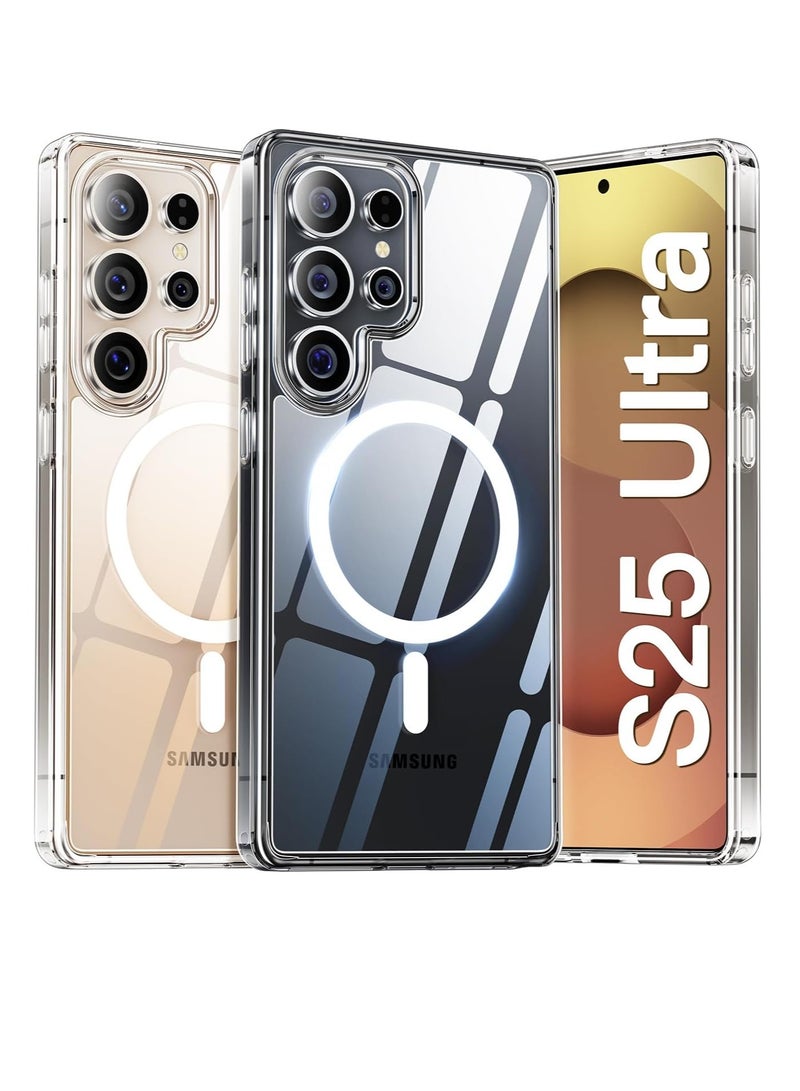 Clear Magnetic Case for Samsung Galaxy S25 Ultra, Camera Protection Cover, Wireless Charging Compatible,Acrylic Hard Back Case for samsung s25 ultra (Samsung Galaxy S25 Ultra) - Image 1