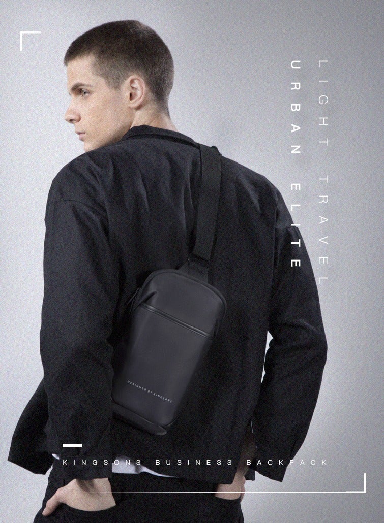kingsons KINGSONS MULTIFUNCTIONAL CHEST BAG KS3211W Black WATER-RESISTANT, SHOCK-RESISTANT, SLIM DEISGN  - Image 4
