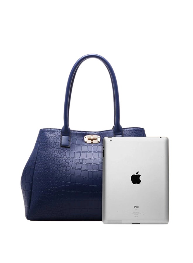 5-Piece Crocodile Pattern Bags Blue - Image 4