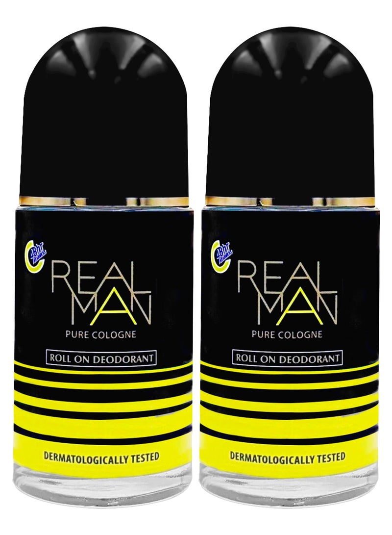 RealMan Deo Roll-On 50ml - Pure Cologne - 2pcs