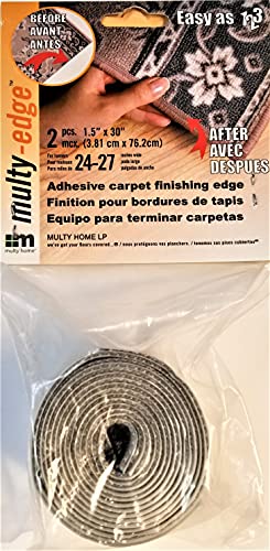 Multy Home Multy Adhesive Carpet Finishing Edge 15 x 30 Grey 2Pieces - Image 1