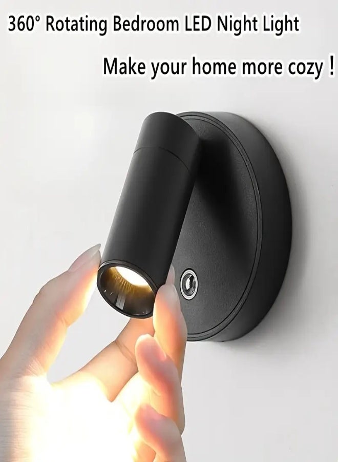 AROAQ 360° Rotating Magnetic LED Night Light – Rechargeable Touch-Control Lamp with Adjustable Brightness, Modern Design for Bedroom, Cabinet, Desk, Living Room & Bar Decor - White LED Light - Image 2