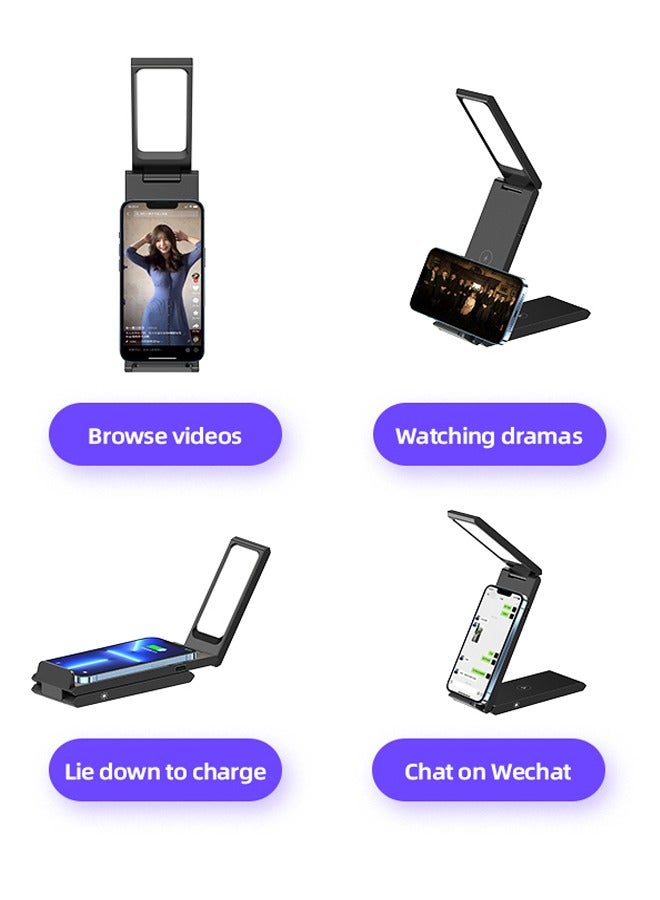 Usams حامل شحن لاسلكي مغناطيسي 4 في 1 بقوة 15 وات مع 3 أوضاع لمصباح طاولة متوافق مع أجهزة Apple لشحن iPhone لاسلكيًا وشحن الساعة الذكية وشحن سماعات الأذن في نفس الوقت - Image 3