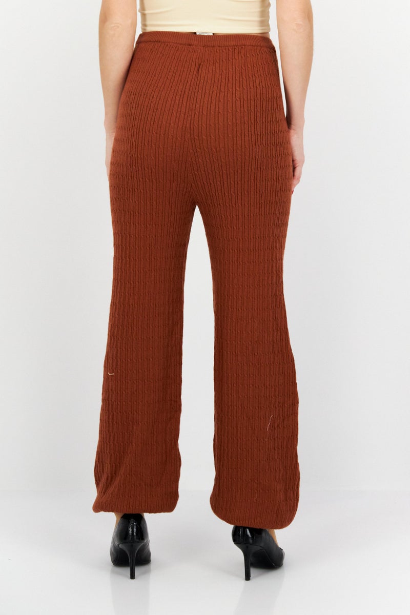 BB Dakota by Steve Madden Women Knitted Pull-On Jogger Pants, Brown  - Image 2