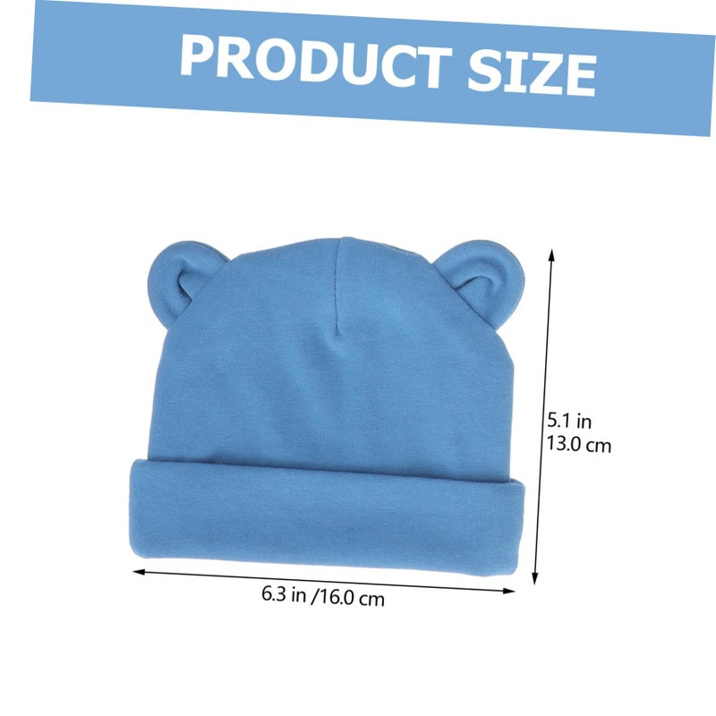 6Pcs Newborn Winter Hats For Boys Girls With Bear Ears In Cotton - Image 3