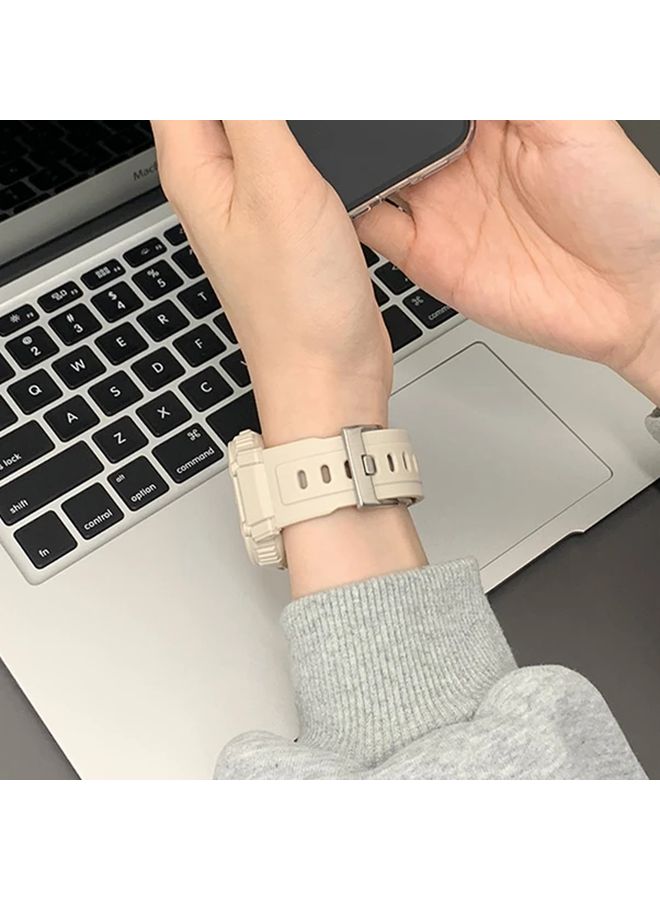 حالة ساعة بيضاء متينة واقية مقاس 44 ملم و 45 ملم متوافقة مع سلسلة iWatch بمشبك معدني - Image 5