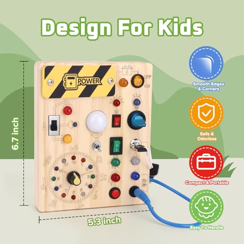Grarain Busy Board for Toddlers - Montessori Educational Toy for 1-3 Year Old Boys & Girls | Travel-Friendly Sensory Learning Activity | Ideal for Kids with Autism(Clocks Busy Board) - Image 4