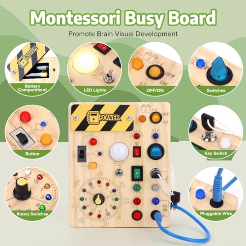 Grarain Busy Board for Toddlers - Montessori Educational Toy for 1-3 Year Old Boys & Girls | Travel-Friendly Sensory Learning Activity | Ideal for Kids with Autism(Clocks Busy Board) - Image 2