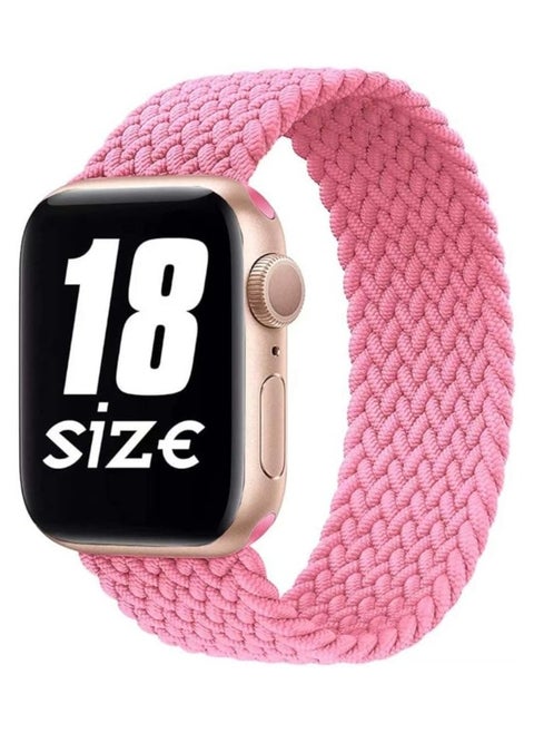 42/44/45 Solo Loop Fabric Braided Rubber Band For Apple Watch Series 8/1/2/3/4/5/6/7 (medium,Pink)
