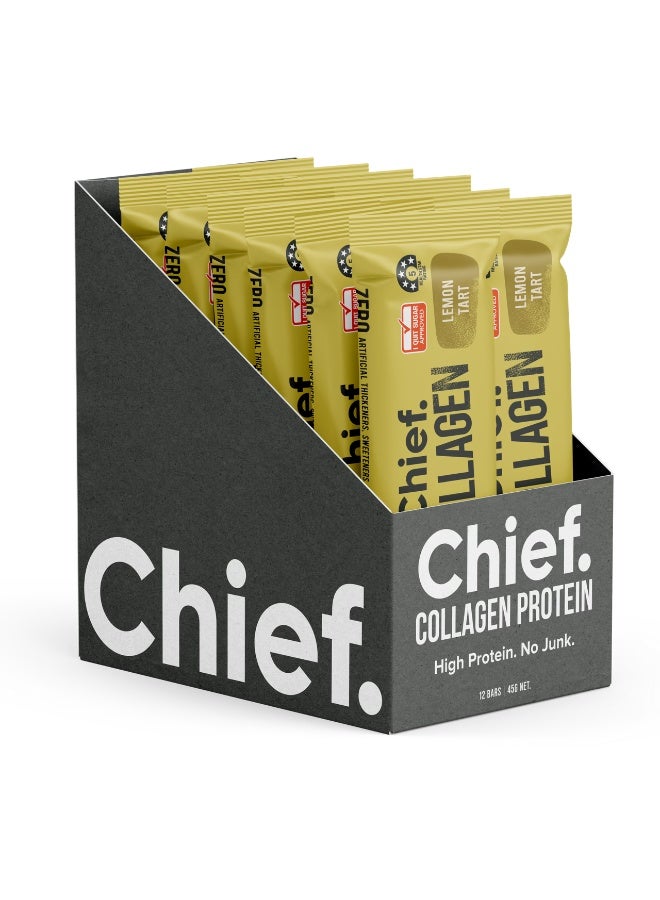 Chief Collagen Protein Bars – Lemon Tart (12 Bars) - Image 1