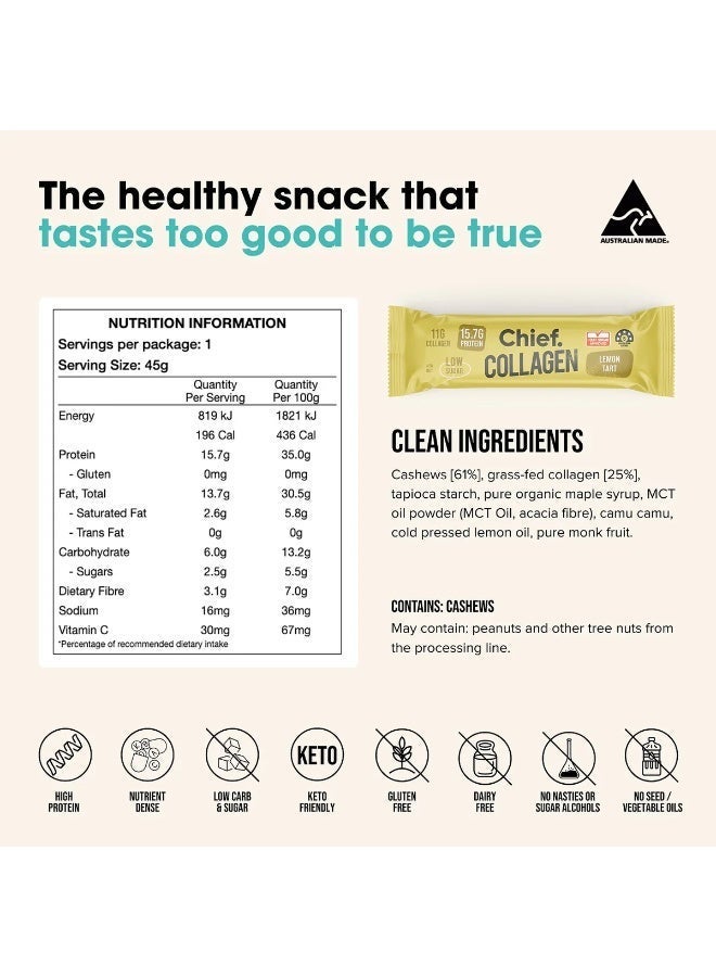 Chief Collagen Protein Bars – Lemon Tart (12 Bars) - Image 4