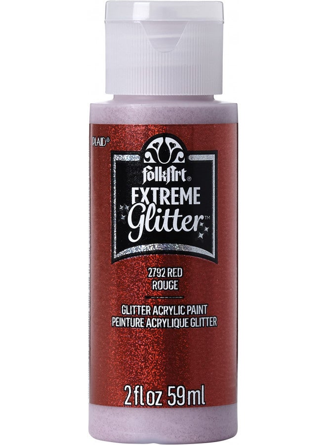 FolkArt Extreme Glitter Acrylic Paint in Assorted Colors (2 oz), 2792, Red - Image 1