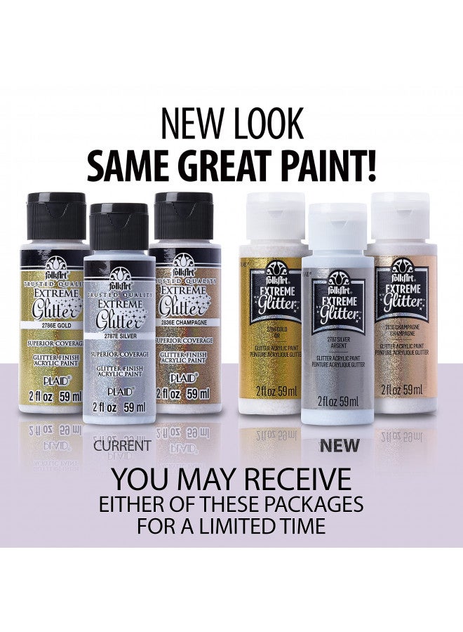 FolkArt Extreme Glitter Acrylic Paint in Assorted Colors (2 oz), 2792, Red - Image 2