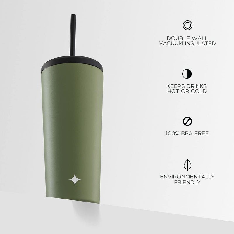 JoyJolt Triple Insulated 20oz Tumbler with Lid and Straw (2 Each) Vacuum Double Wall Stainless Steel Tumbler, Copper Lined for 12Hr Hold/Cold Drinks. Leakproof Water Bottle, Tea or Iced Coffee Cup - Image 4