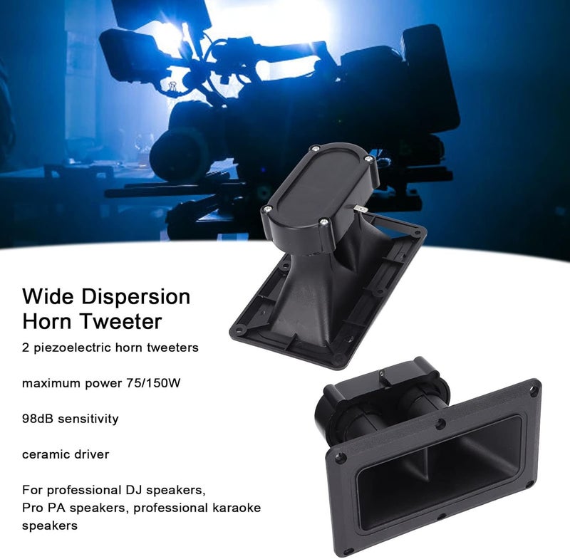 cheekyglo Piezo Horn Tweeter, 75150 Watts Dual Drive Ceramic Wide Dispersion Horn Replacement, High Sensitivity Horn Tweeter Speaker for Karaoke Speakers/DJ Pro PA Speakers/Audio Accessories - Image 3