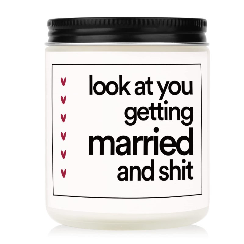 BaubleDazz Funny Wedding Gifts Bachelorette Bridal Shower Gift for Bride 7oz Lavender Scented Soy Wax Candle Bride to Be Engagement Gifts for Couples