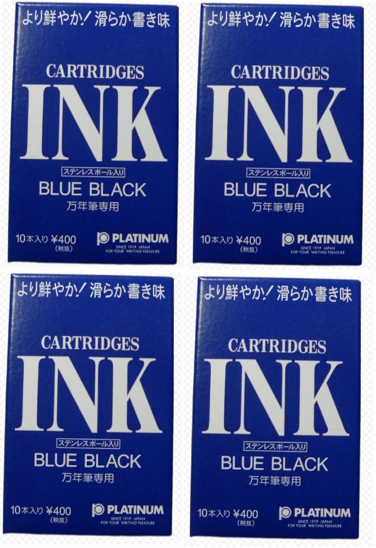 Platinum Fountain Pen Dye-Based Ink Cartridge - Blue Black - Pack of 10 4 Set - Image 1