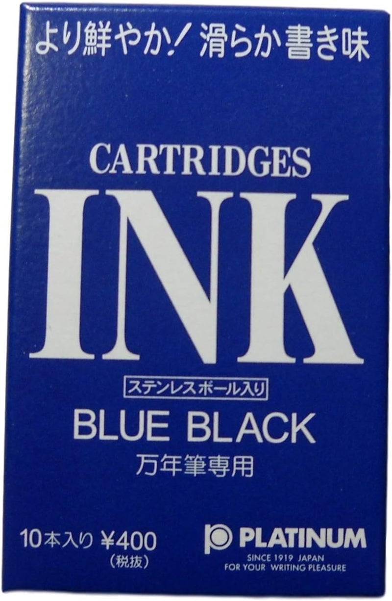 Platinum Fountain Pen Dye-Based Ink Cartridge - Blue Black - Pack of 10 4 Set - Image 2