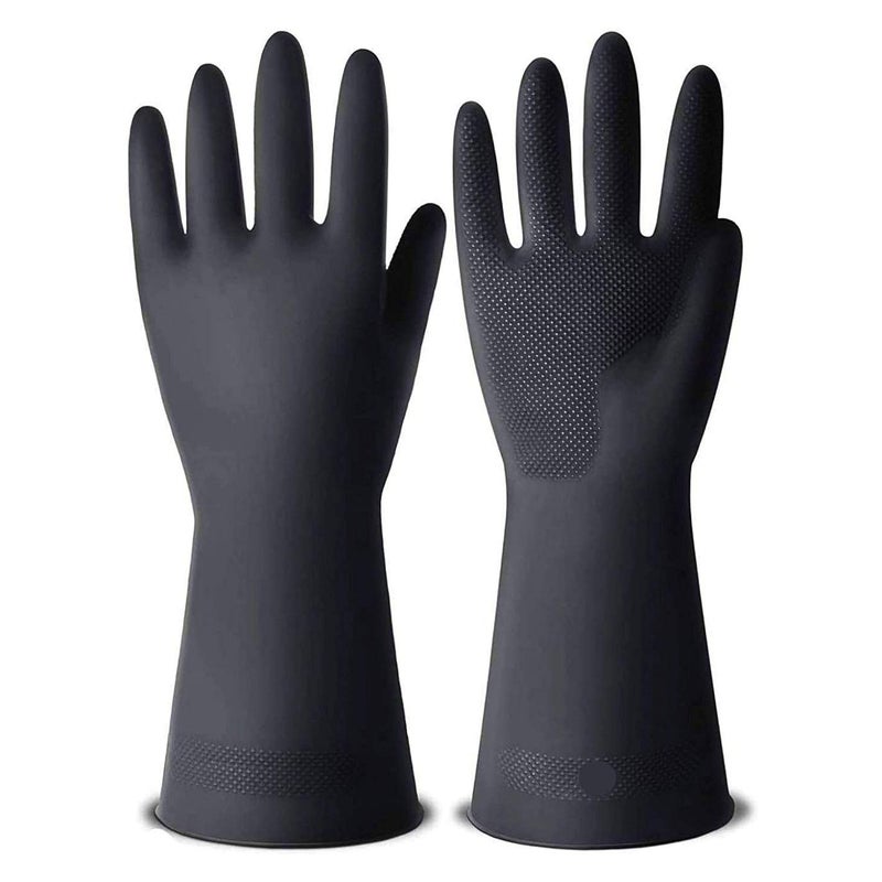 RBGIIT 4 Pair Multipurpose NonSlip Rubber Reusable Gardening Dishwashing Scrubbing Cleaning Gloves Color Black Size 9 Inch - Image 2
