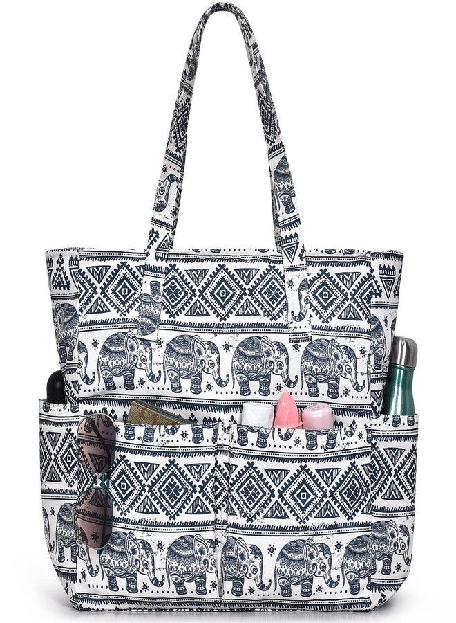oscaurt Beach Bags for Women Large Waterproof Sandproof Beach Tote Swim Pool Bag with Zipper for Travel Vacation Essentials, Elephant, L 码（大码）, Tote Bag - Image 1