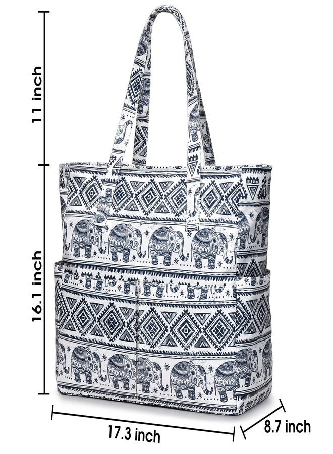 oscaurt Beach Bags for Women Large Waterproof Sandproof Beach Tote Swim Pool Bag with Zipper for Travel Vacation Essentials, Elephant, L 码（大码）, Tote Bag - Image 4