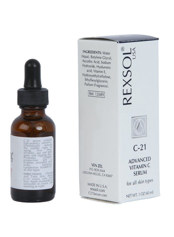 REXSOL 21% ADVANCED VITAMIN C SERUM | ORGANIC VITAMIN C SERUM FOR FACE | NATURAL VITAMIN C SERUM & DARK SPOT CORRECTOR FOR FACE. (30 ml / 1 fl oz) - Image 3