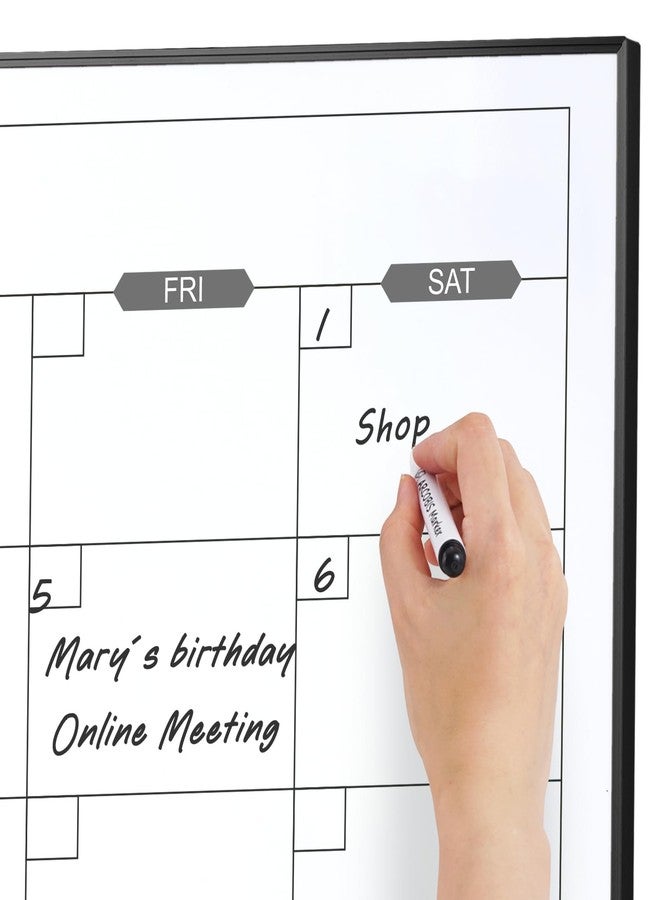ARCOBIS Dry Erase Calendar for Wall, 36" x 24" Magnetic Monthly White Board Calendar Dry Erase, Hanging Whiteboard Planner for School, Home, Office, Black Frame - Image 3