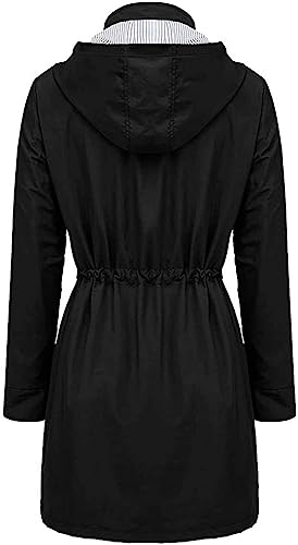 Arthas Women's Lightweight Rain Jacket Waterproof Breathable Raincoat with Hood Active Outdoor Hooded Windbreaker Trench Coats - Image 2