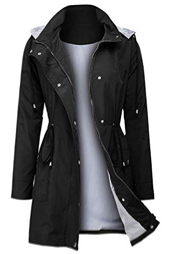 Arthas Women's Lightweight Rain Jacket Waterproof Breathable Raincoat with Hood Active Outdoor Hooded Windbreaker Trench Coats - Image 1