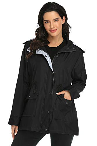 Arthas Women's Lightweight Rain Jacket Waterproof Breathable Raincoat with Hood Active Outdoor Hooded Windbreaker Trench Coats - Image 4